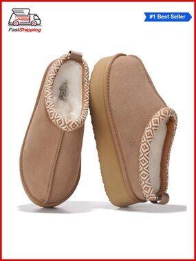 ✨ Project Cloud Genuine Leather Shearling Platform Slippers Memory Foam Non-Slip